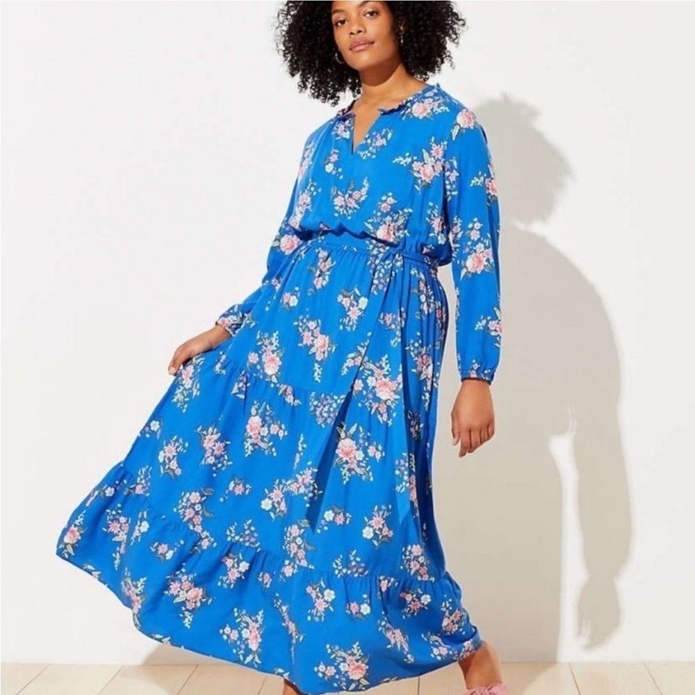 Loft Tiered Floral Maxi Dress